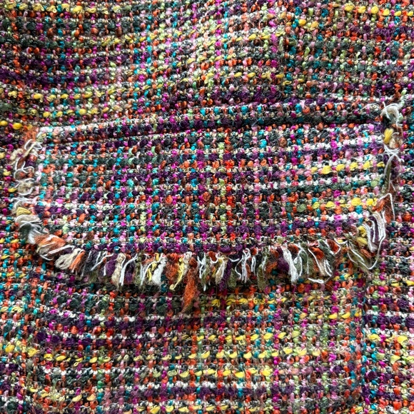 Chico's Multi Color Weave Fringe Jacket Sz 3 (16) GUC - Picture 3 of 7
